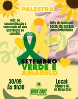 Câmara Municipal de Nova Cruz Convida para Palestra "Setembro Amarelo e Verde"