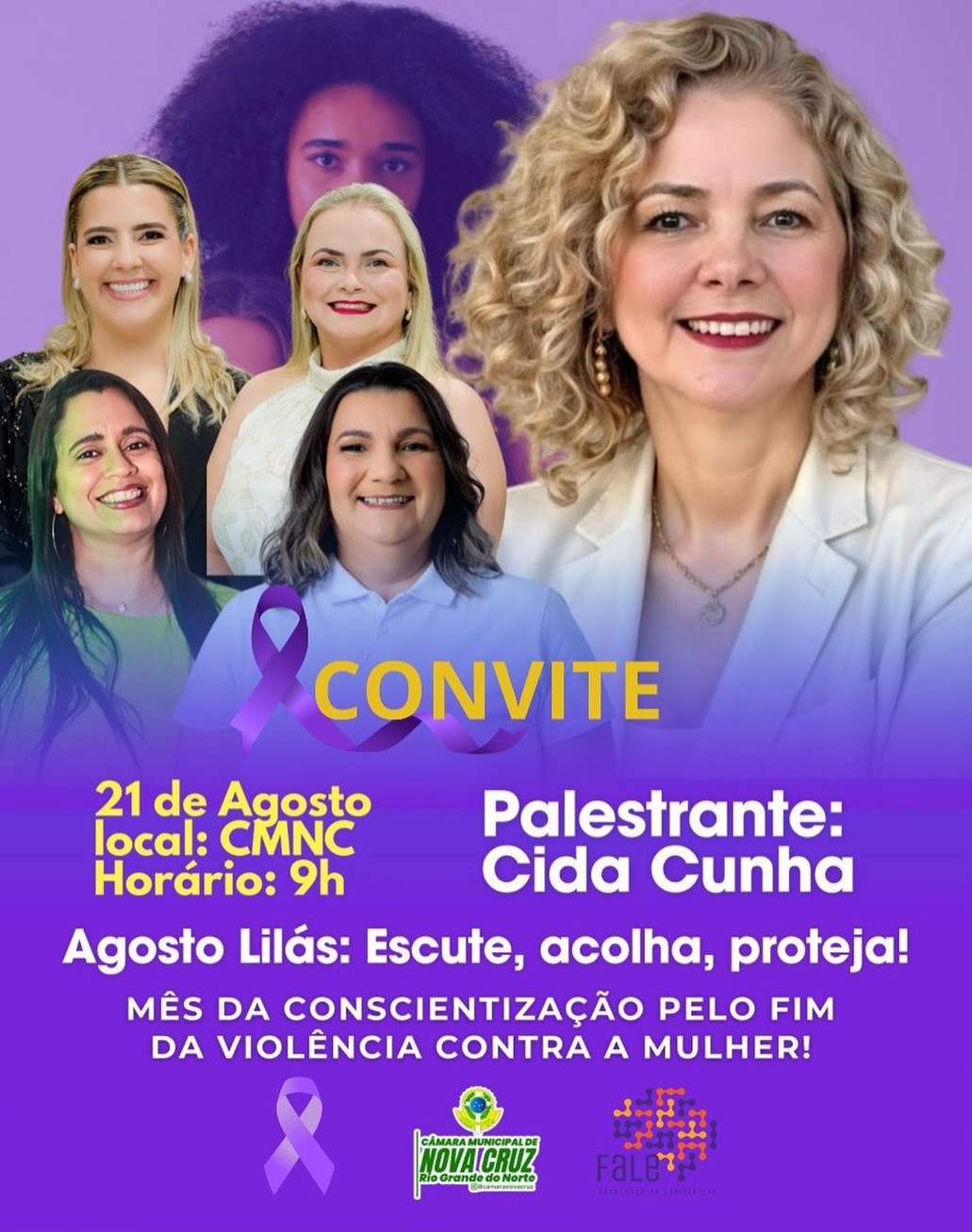 Presidente da Câmara convida população para Palestra do Agosto Lilás