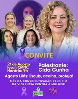 Presidente da Câmara convida população para Palestra do Agosto Lilás
