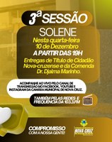 Sessão Solene para entrega dos Títulos de Cidadão Nova-cruzense e das Comendas Djalma Marinho